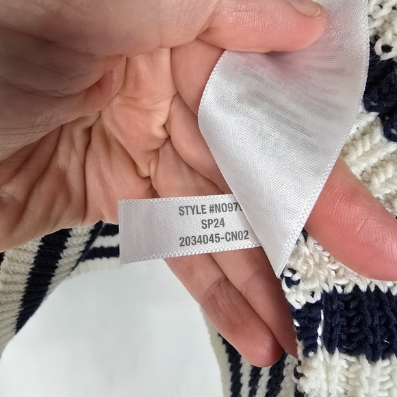 Madewell White And Navy Ribbed Half-Zip Sweater in Stripe - Picture 11 of 12